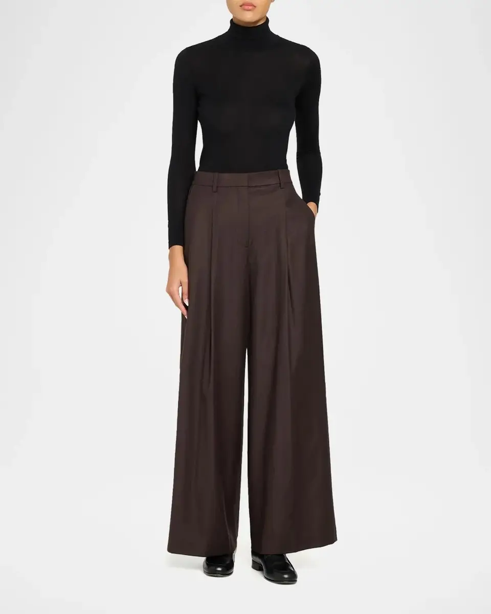 Theory Pleated Wide-Leg Trousers | Thumbnail 2 Theory Pleated Wide-Leg Trousers | Thumbnail 2