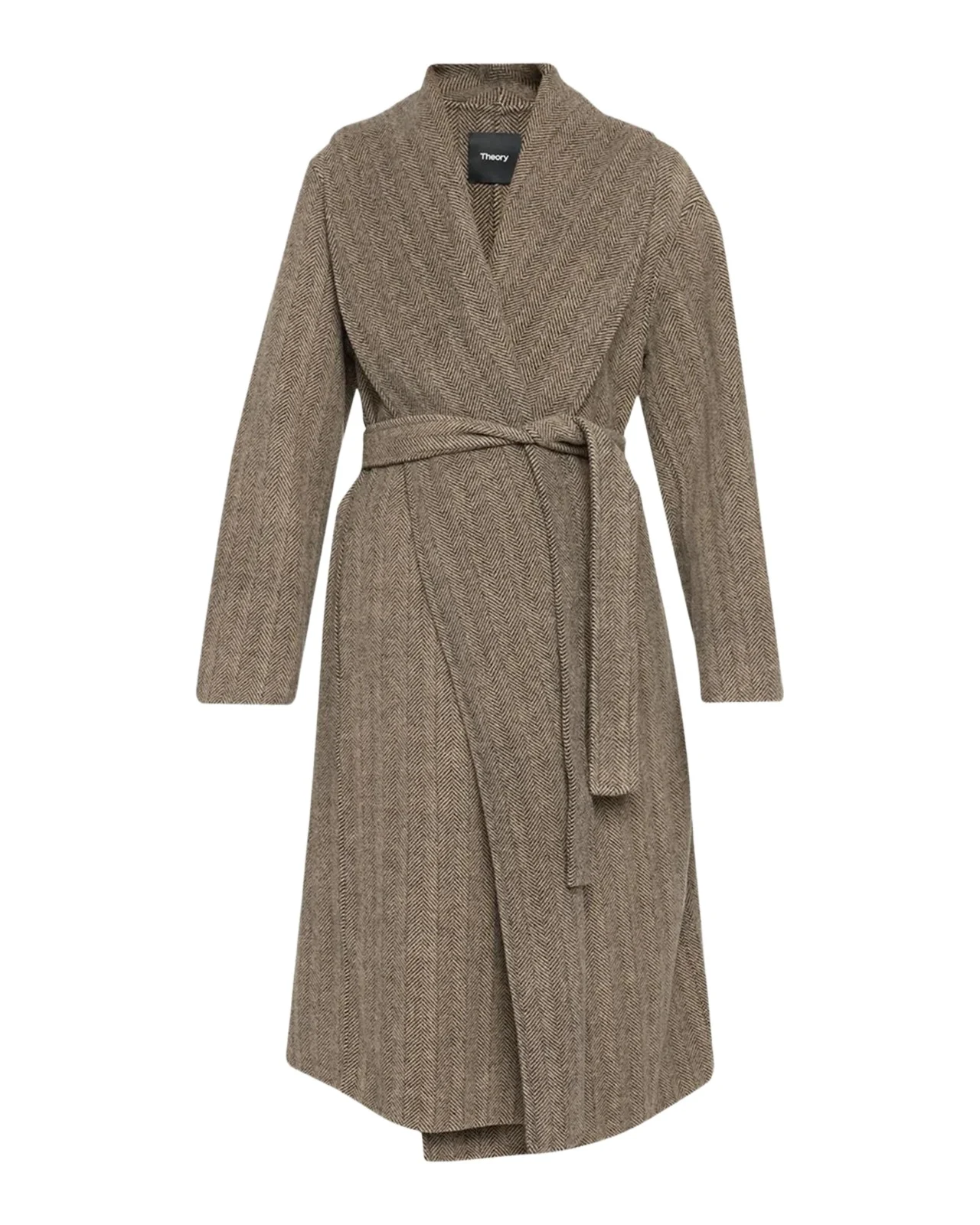 Lux Herringbone Shawl Wrap Coat