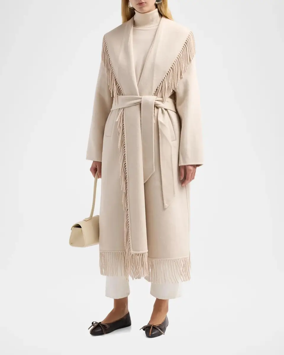 Generation Love Jenny Fringe Wool Wrap Coat | Thumbnail 4 Generation Love Jenny Fringe Wool Wrap Coat | Thumbnail 4