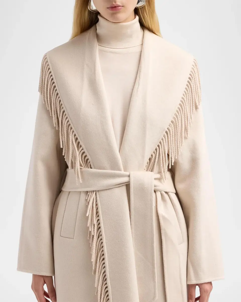Generation Love Jenny Fringe Wool Wrap Coat | Thumbnail 5 Generation Love Jenny Fringe Wool Wrap Coat | Thumbnail 5