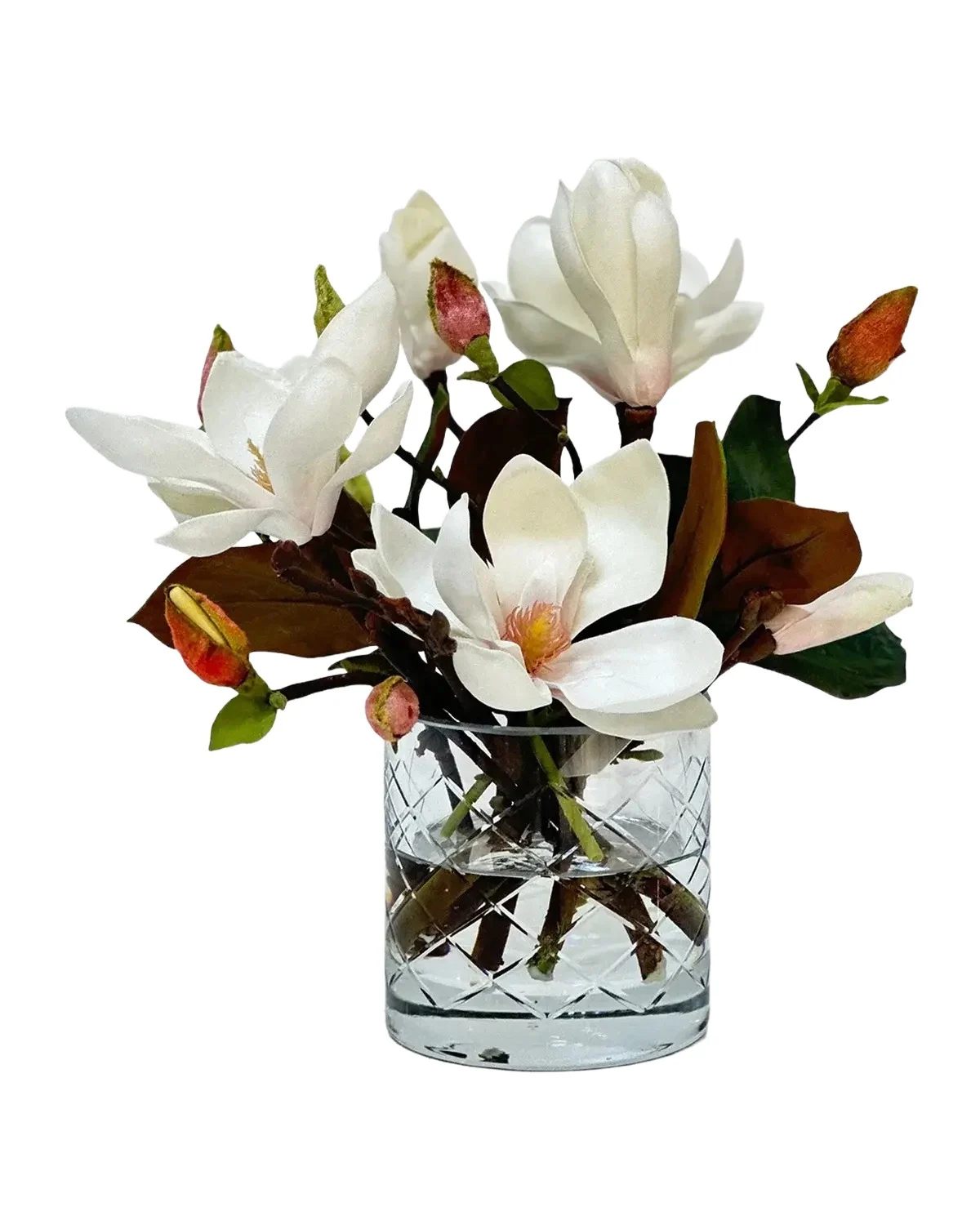 Winward Home Artificial Tree Magnolia Flower Arrangement