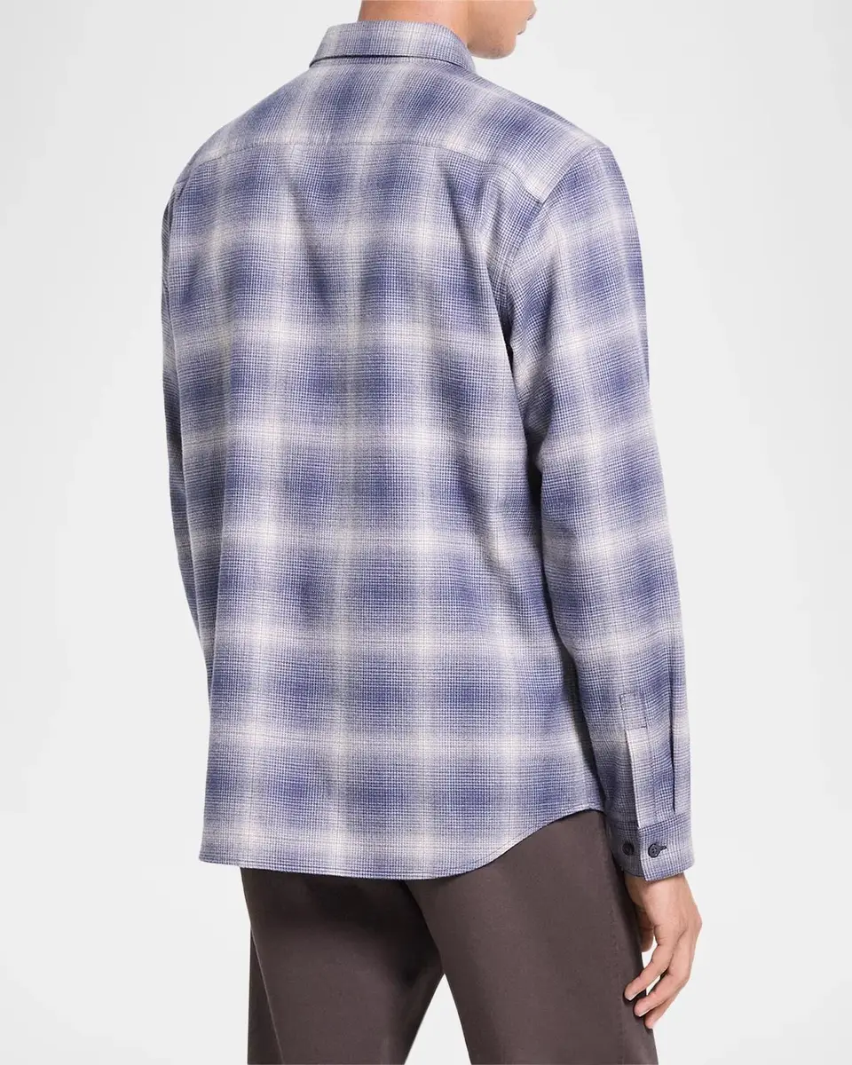 Theory Irving Shadow Plaid Cotton Shirt | Thumbnail 3 Theory Irving Shadow Plaid Cotton Shirt | Thumbnail 3