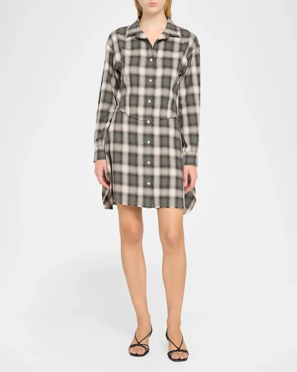 RE/DONE Agnes Plaid Cotton Mini Dress | Thumbnail 2 RE/DONE Agnes Plaid Cotton Mini Dress | Thumbnail 2