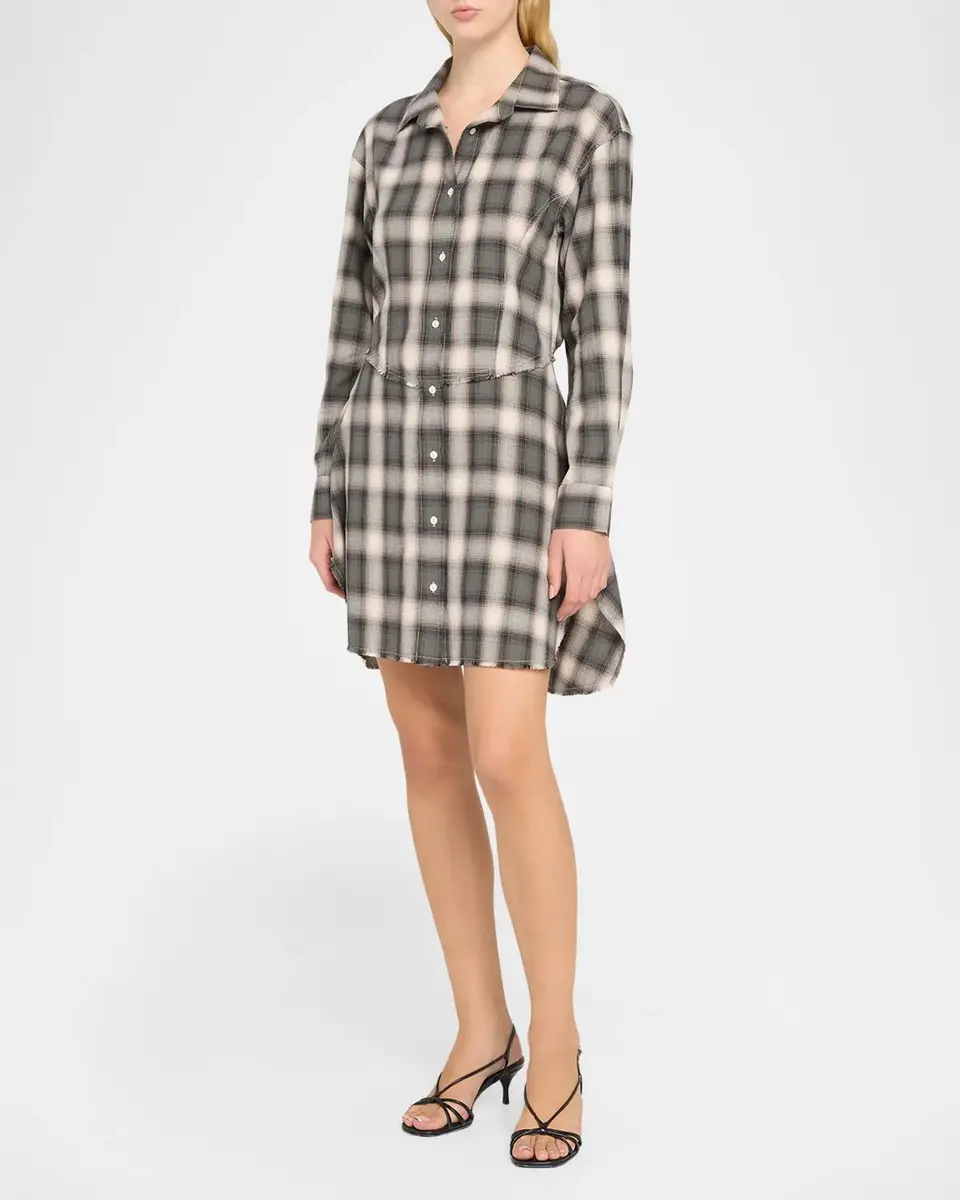 RE/DONE Agnes Plaid Cotton Mini Dress | Thumbnail 4 RE/DONE Agnes Plaid Cotton Mini Dress | Thumbnail 4