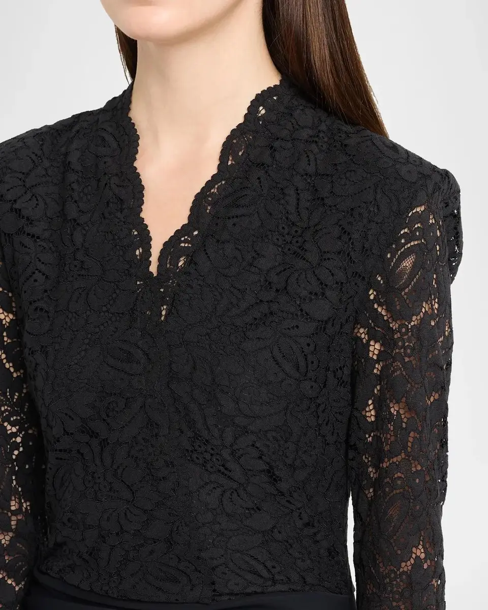 Chiara Boni La Petite Robe Tilia Lace Long-Sleeve Trumpet Gown | Thumbnail 5 Chiara Boni La Petite Robe Tilia Lace Long-Sleeve Trumpet Gown | Thumbnail 5