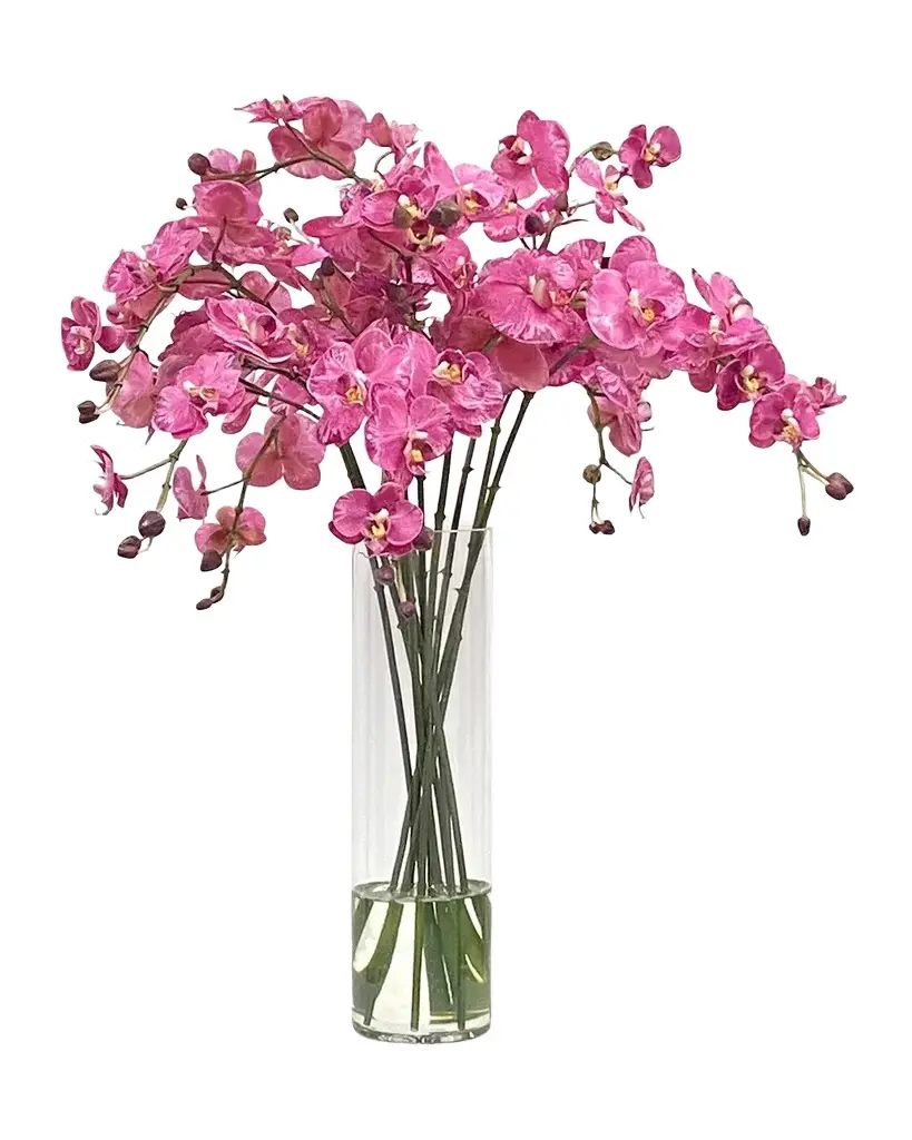 Orchid Floral Arrangement in Slim Glass Vase 21" Orchid Floral Arrangement in Slim Glass Vase 21"