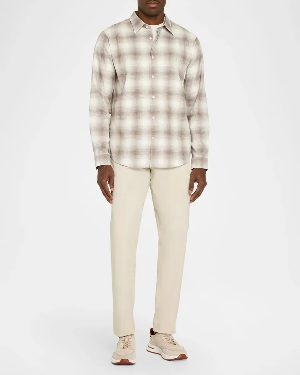 Theory Irving Shadow Plaid Cotton Shirt | Thumbnail 2 Theory Irving Shadow Plaid Cotton Shirt | Thumbnail 2
