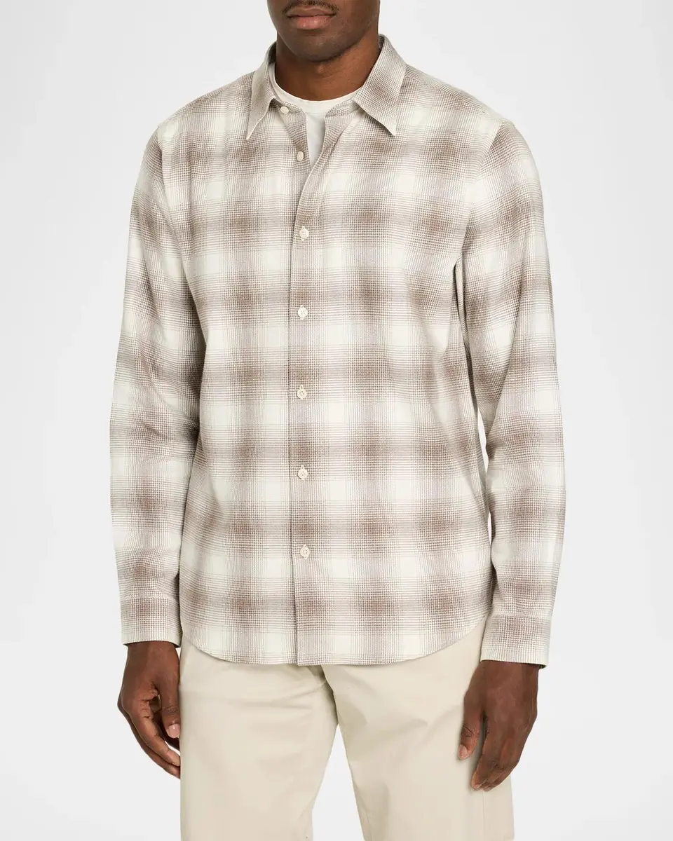 Theory Irving Shadow Plaid Cotton Shirt | Thumbnail 4 Theory Irving Shadow Plaid Cotton Shirt | Thumbnail 4