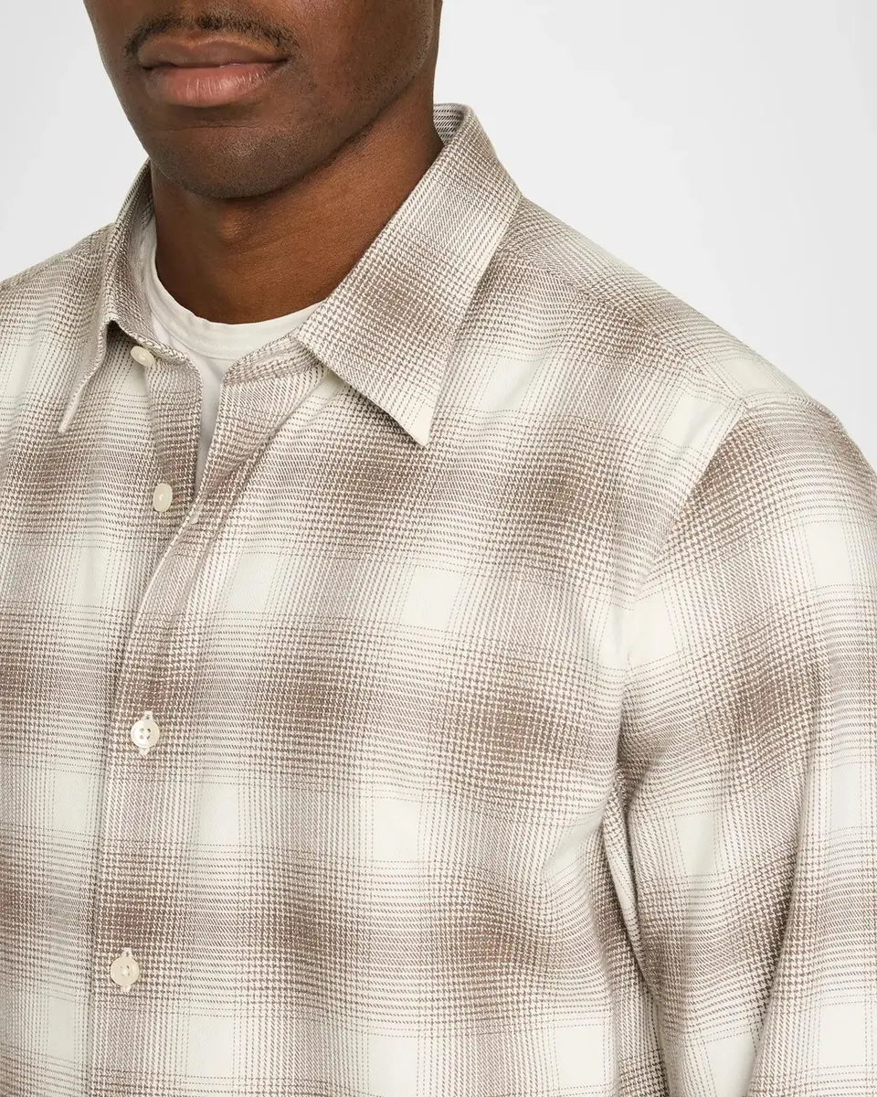 Theory Irving Shadow Plaid Cotton Shirt | Thumbnail 5 Theory Irving Shadow Plaid Cotton Shirt | Thumbnail 5