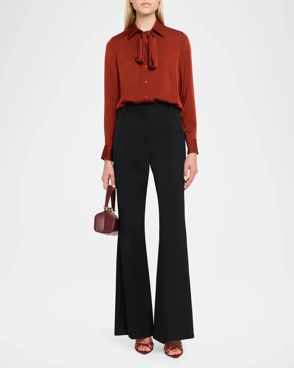 Elie Tahari Solana Stretch-Silk Tieneck Blouse | Thumbnail 2 Elie Tahari Solana Stretch-Silk Tieneck Blouse | Thumbnail 2