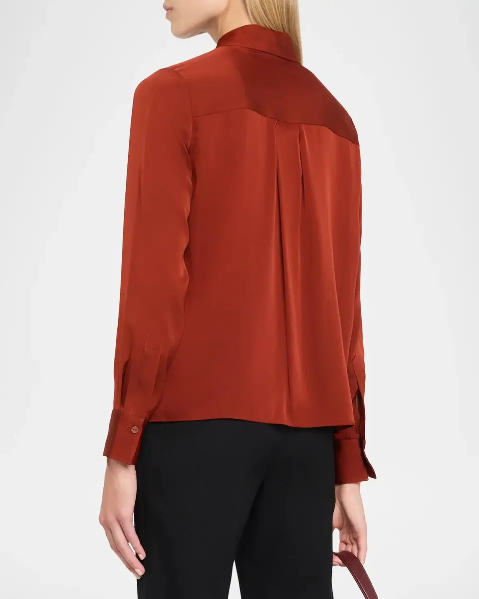 Elie Tahari Solana Stretch-Silk Tieneck Blouse | Thumbnail 3 Elie Tahari Solana Stretch-Silk Tieneck Blouse | Thumbnail 3