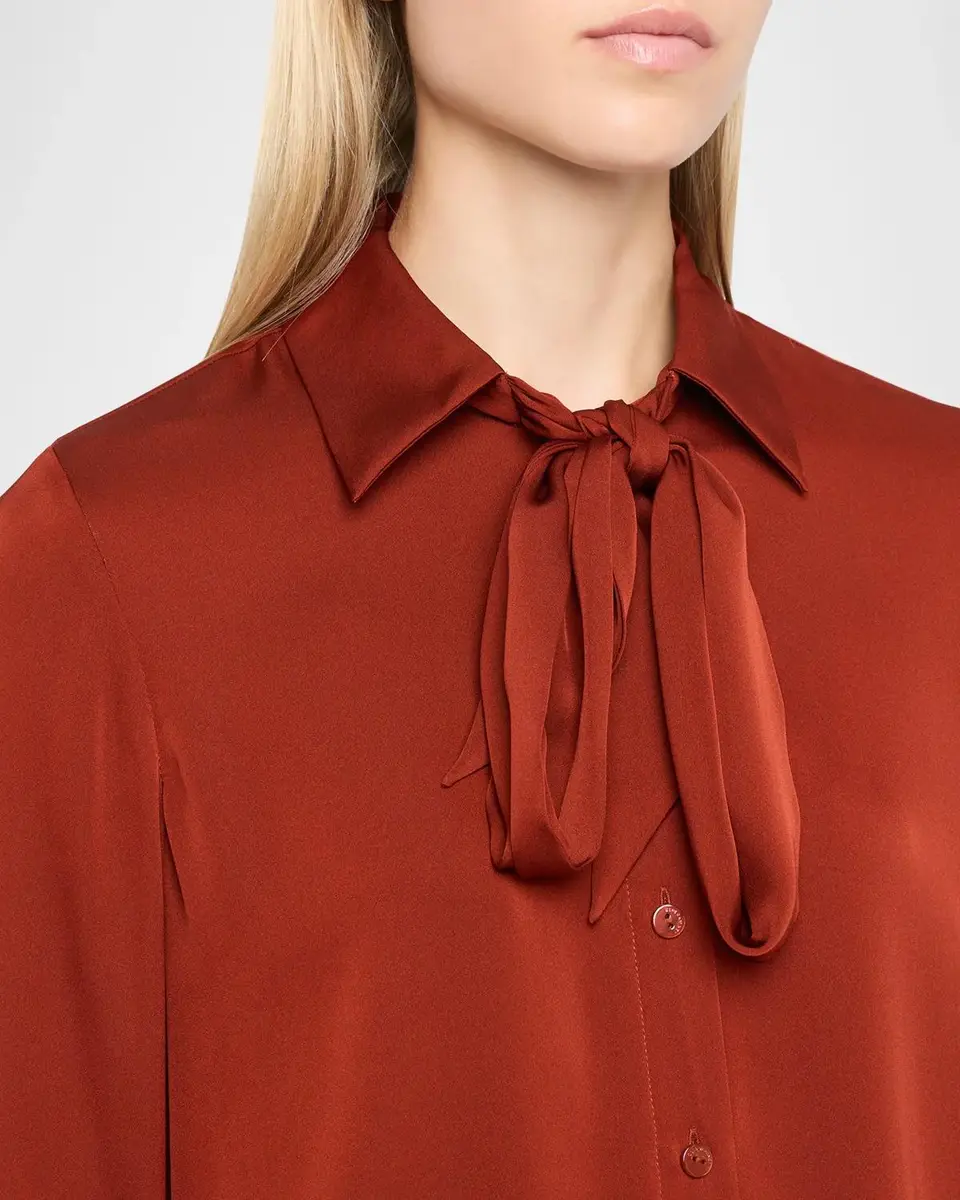 Elie Tahari Solana Stretch-Silk Tieneck Blouse | Thumbnail 5 Elie Tahari Solana Stretch-Silk Tieneck Blouse | Thumbnail 5