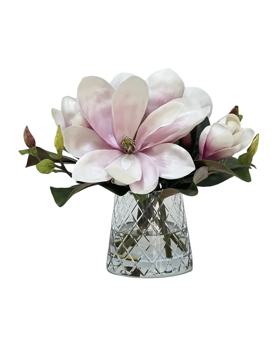 Winward Home Tree Magnolia Floral Arrangement in Cut Glass Vase 13" | Thumbnail 2 Winward Home Tree Magnolia Floral Arrangement in Cut Glass Vase 13" | Thumbnail 2
