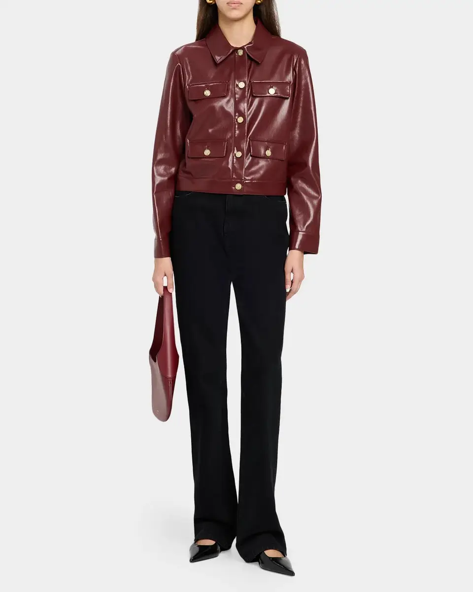 Alice + Olivia Alex Faux-Leather Boxy Jacket | Thumbnail 2