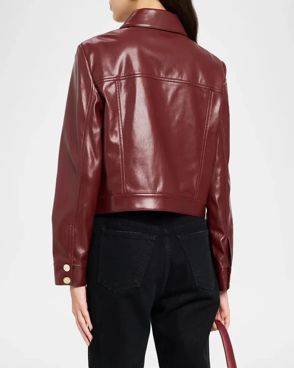 Alice + Olivia Alex Faux-Leather Boxy Jacket | Thumbnail 3