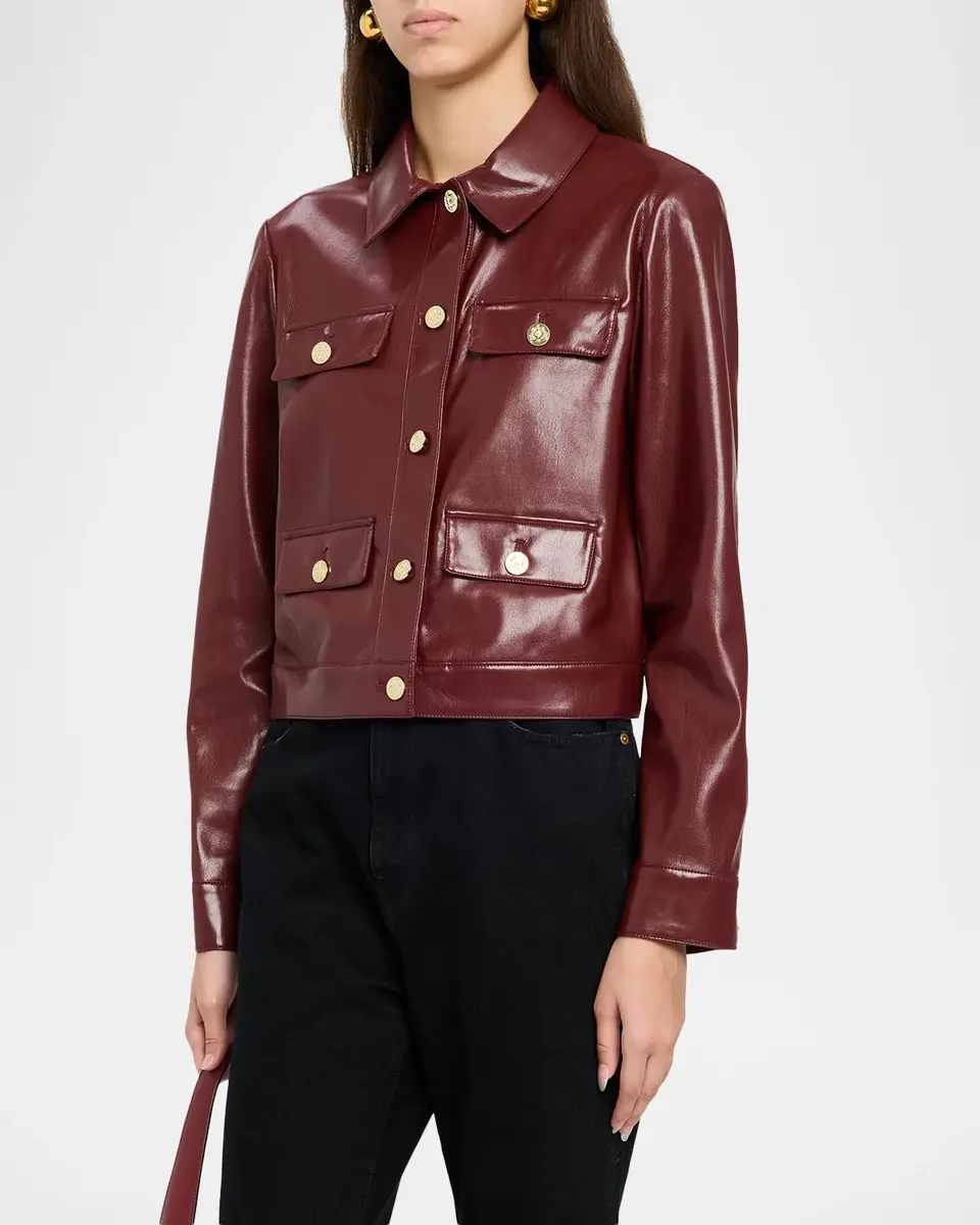 Alice + Olivia Alex Faux-Leather Boxy Jacket | Thumbnail 4