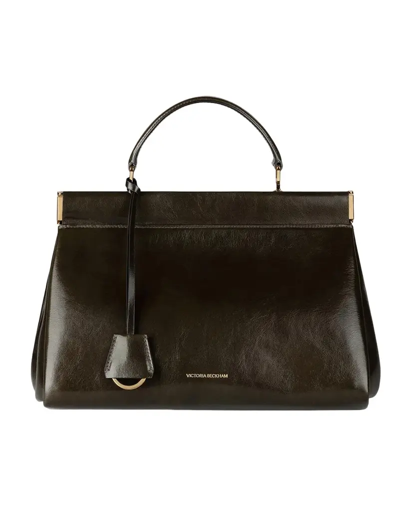 Victoria Beckham Sloane Frame Leather Top-Handle Bag