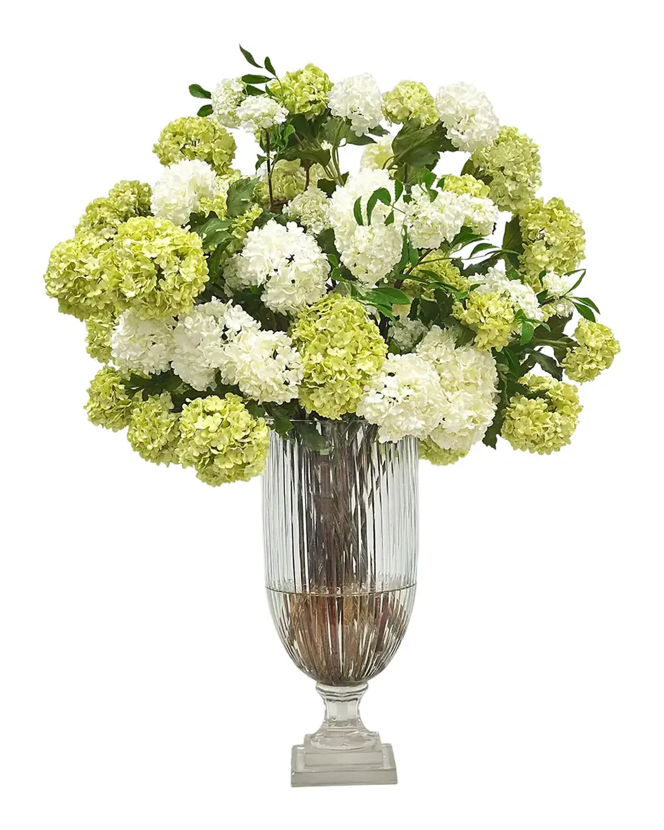 Winward Home Snowball Floral Arrangement in Stripe Cut Glass Vase | Thumbnail 2 Winward Home Snowball Floral Arrangement in Stripe Cut Glass Vase | Thumbnail 2