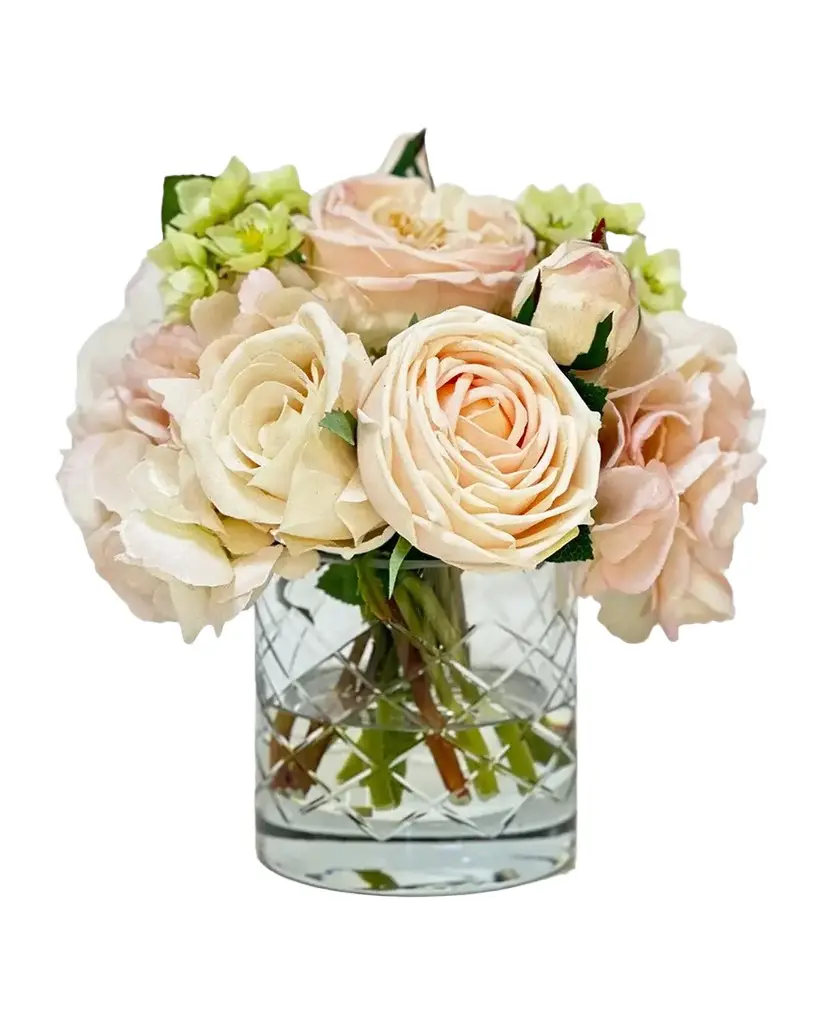 Artificial Rose & Hydrangea Flower Arrangement Artificial Rose & Hydrangea Flower Arrangement