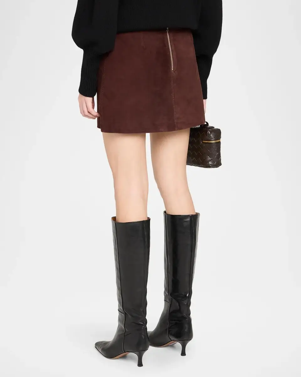 Alice + Olivia Rubi Suede Button-Front Mini Skirt | Thumbnail 3 Alice + Olivia Rubi Suede Button-Front Mini Skirt | Thumbnail 3