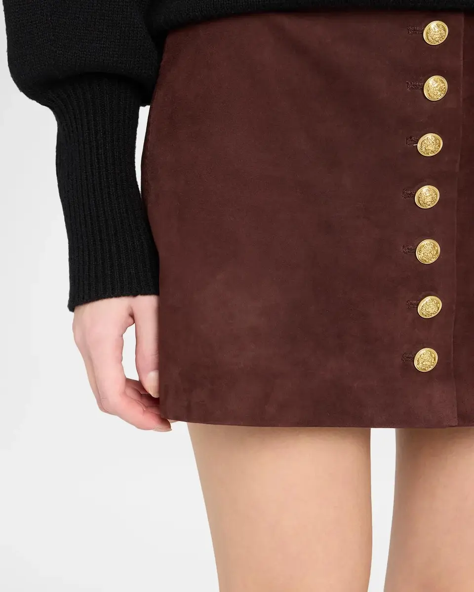 Alice + Olivia Rubi Suede Button-Front Mini Skirt | Thumbnail 5 Alice + Olivia Rubi Suede Button-Front Mini Skirt | Thumbnail 5