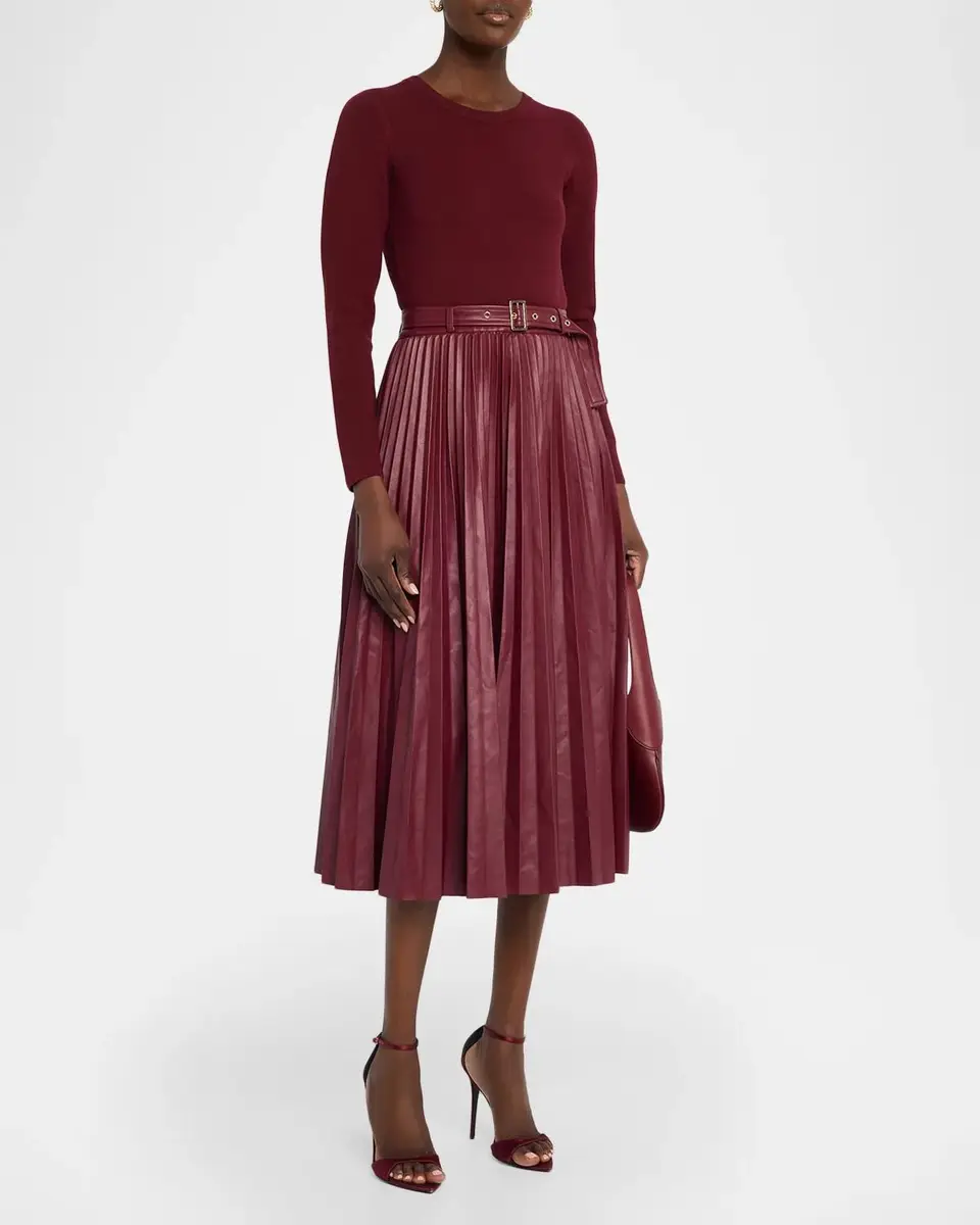 Elie Tahari The Allison Mixed Media Midi Dress | Thumbnail 4 Elie Tahari The Allison Mixed Media Midi Dress | Thumbnail 4
