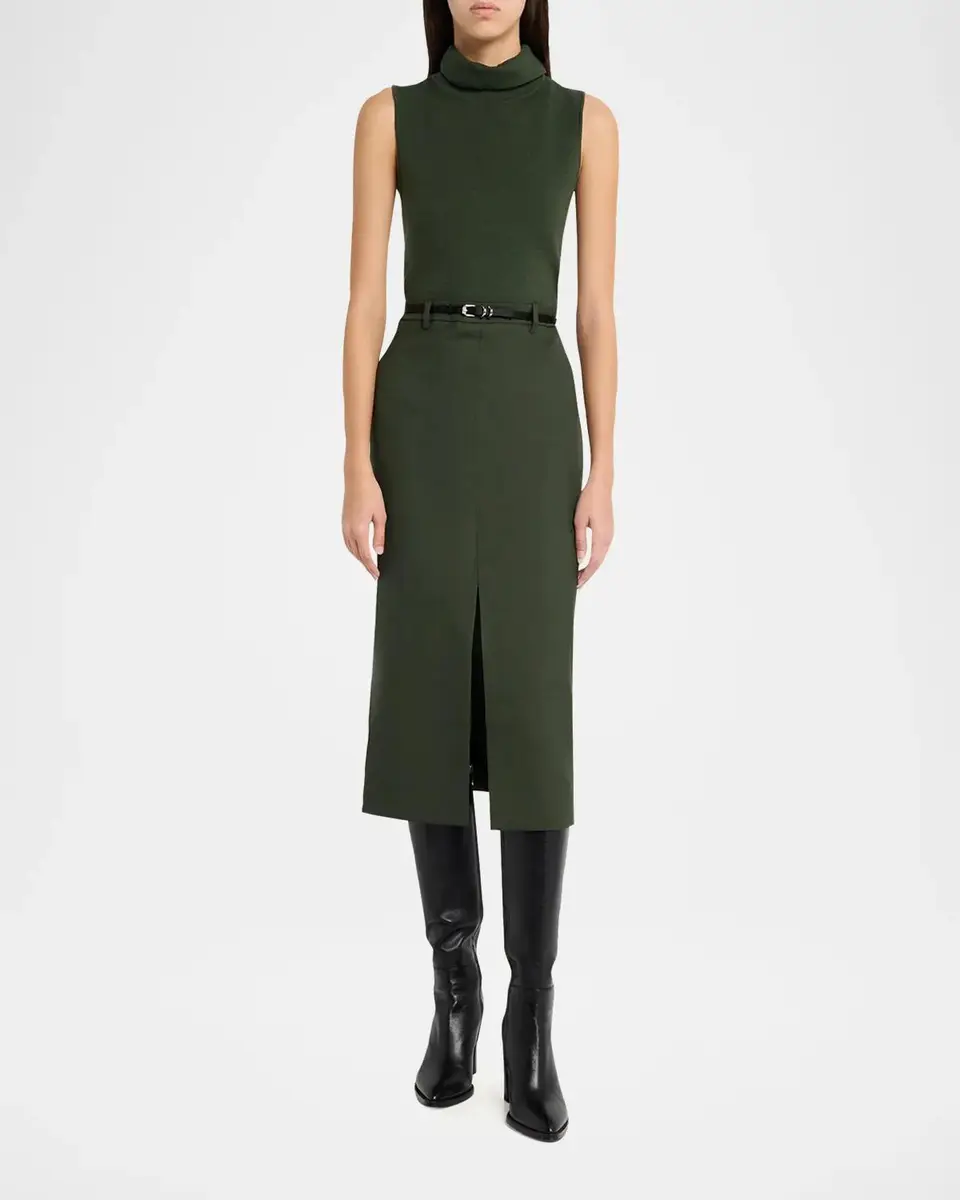 Theory Funnel-Neck Combo Midi Dress | Thumbnail 2 Theory Funnel-Neck Combo Midi Dress | Thumbnail 2