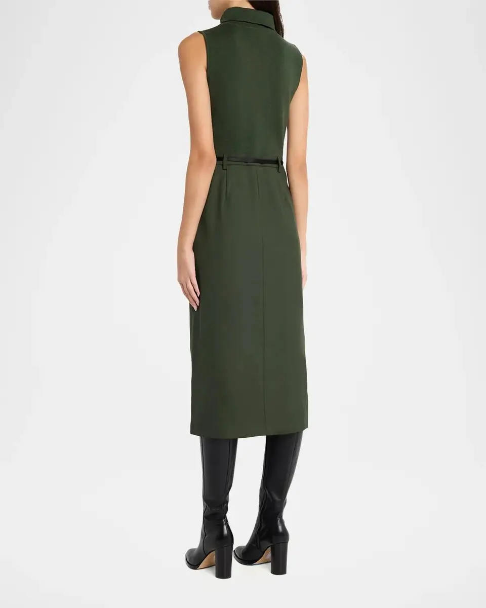 Theory Funnel-Neck Combo Midi Dress | Thumbnail 3 Theory Funnel-Neck Combo Midi Dress | Thumbnail 3