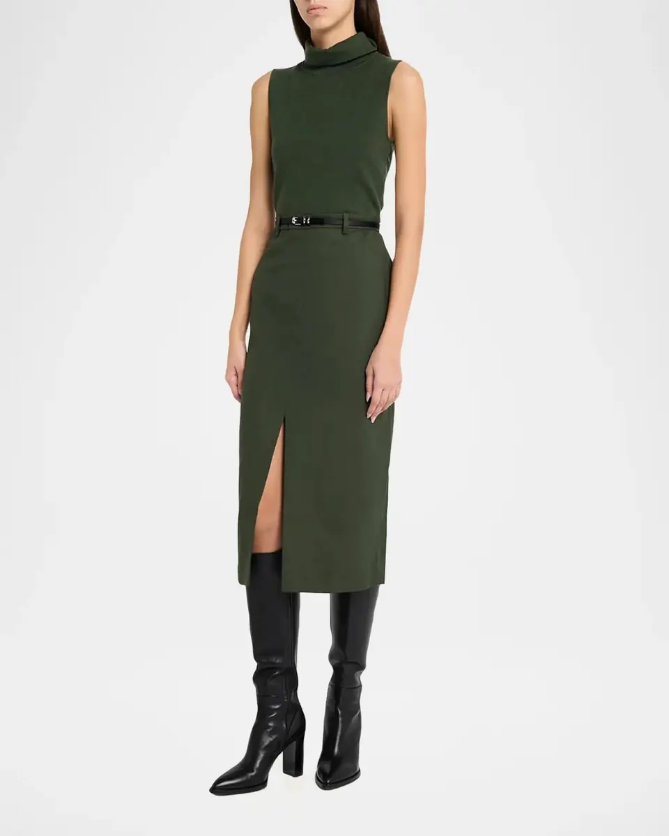 Theory Funnel-Neck Combo Midi Dress | Thumbnail 4 Theory Funnel-Neck Combo Midi Dress | Thumbnail 4
