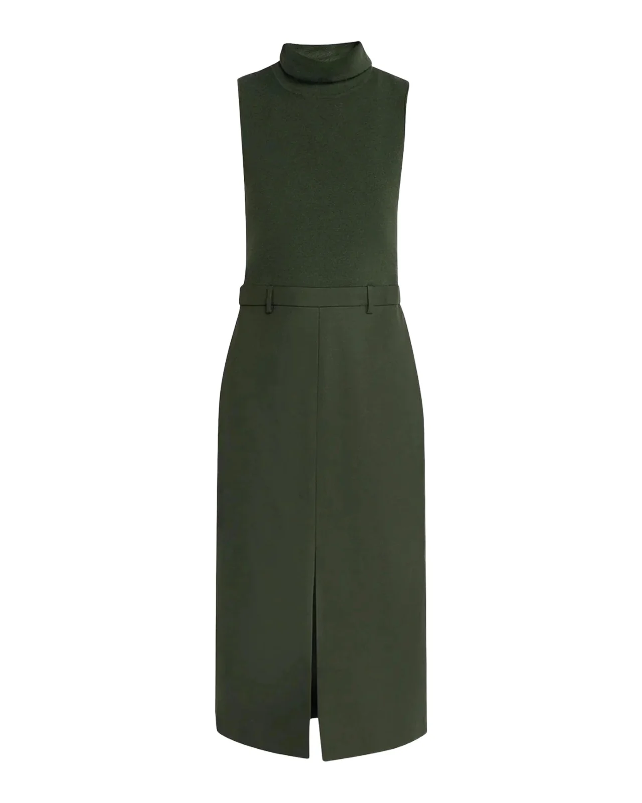Funnel-Neck Combo Midi Dress Funnel-Neck Combo Midi Dress