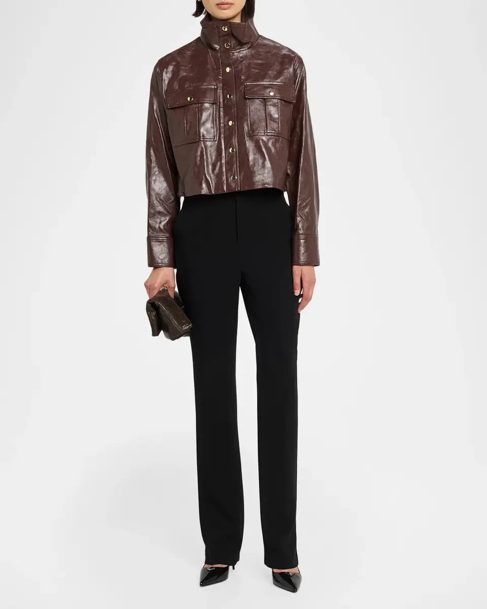 Alice + Olivia James Faux-Leather Cropped Parka | Thumbnail 2