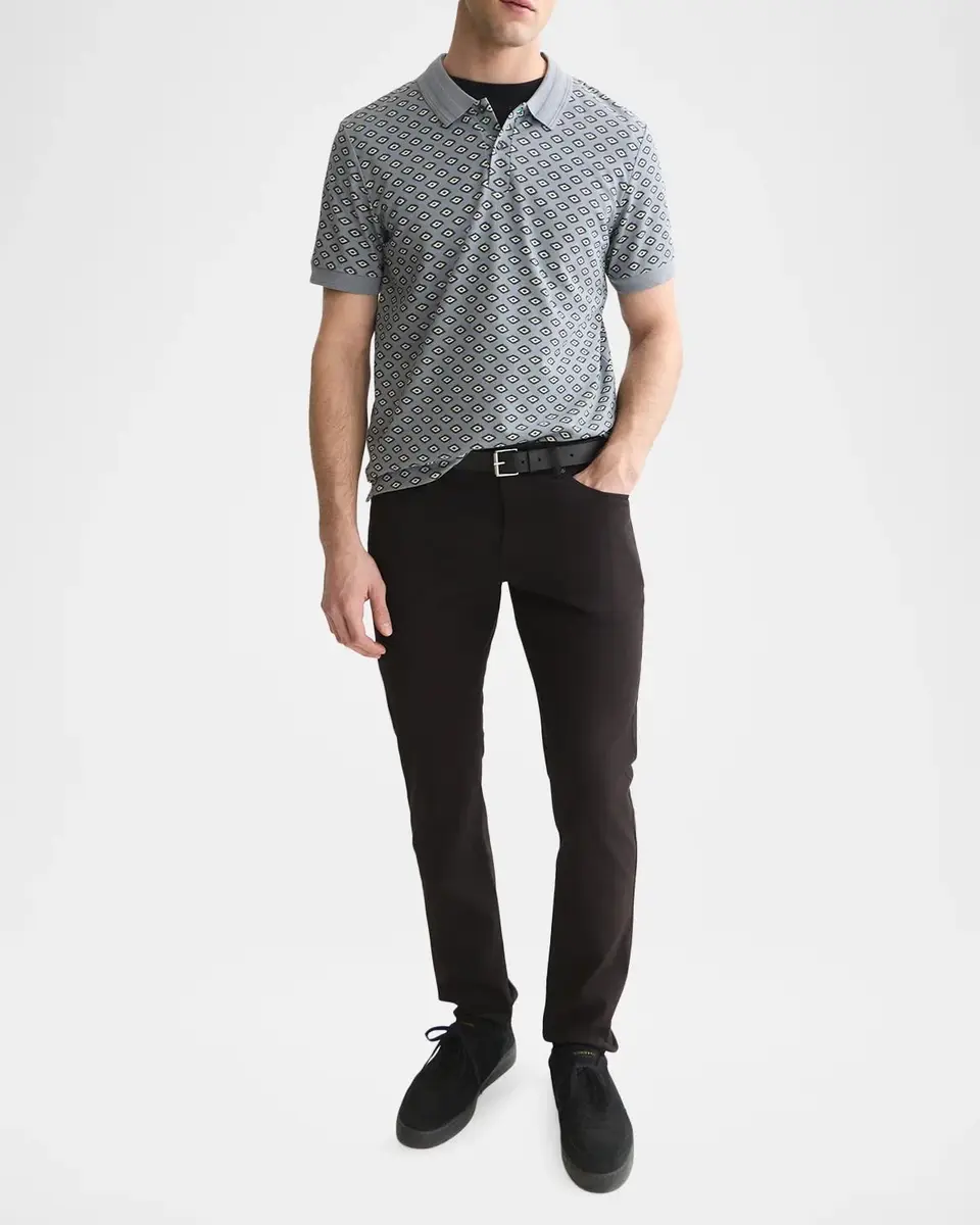 Scotch & Soda Men's Micro-Printed Cotton Polo Shirt | Thumbnail 2 Scotch & Soda Men's Micro-Printed Cotton Polo Shirt | Thumbnail 2