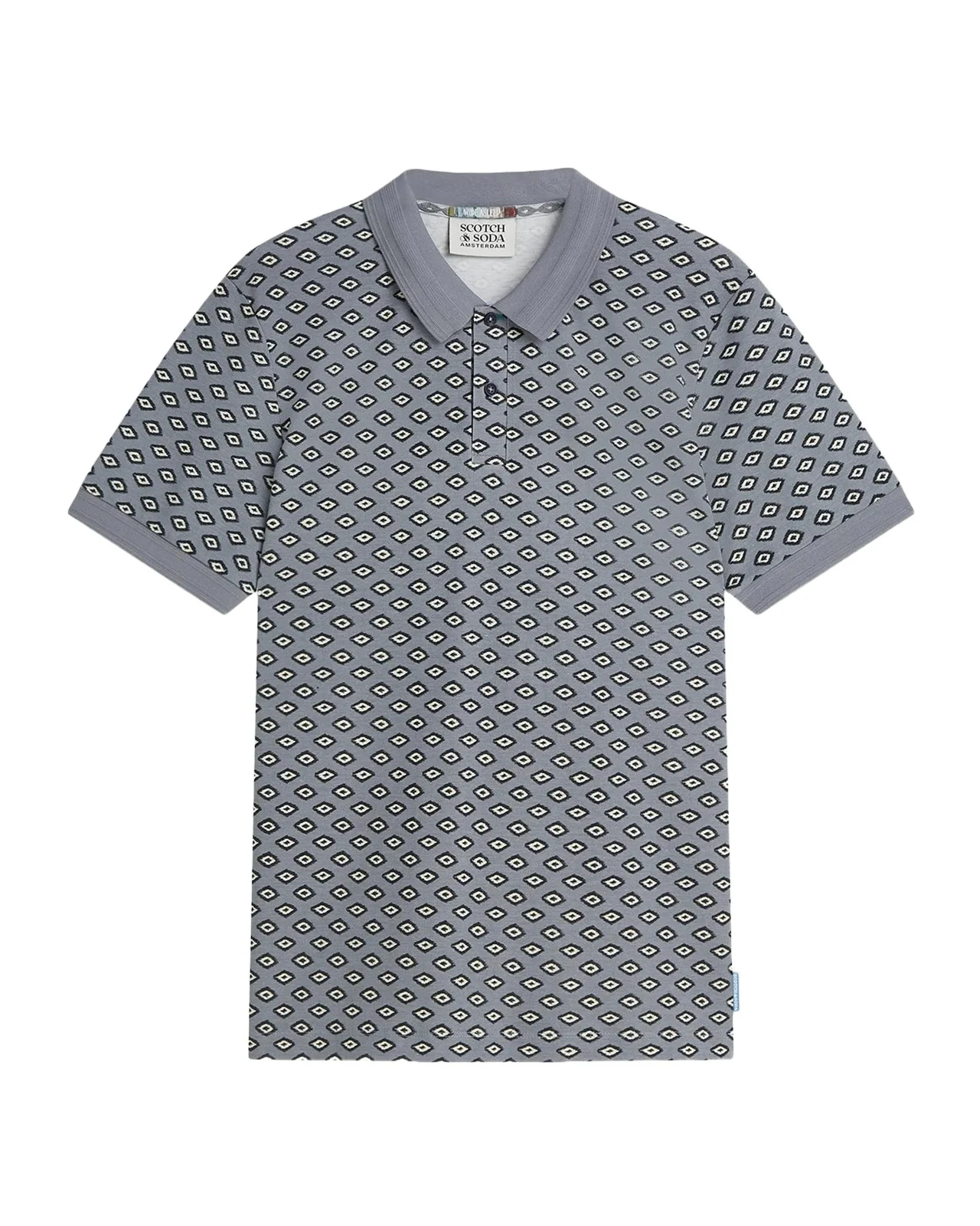 Scotch & Soda Men's Micro-Printed Cotton Polo Shirt