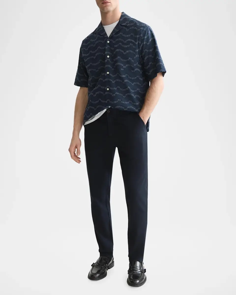 Scotch & Soda Men's Wave Jacquard Relaxed-Fit Camp Shirt | Thumbnail 2 Scotch & Soda Men's Wave Jacquard Relaxed-Fit Camp Shirt | Thumbnail 2