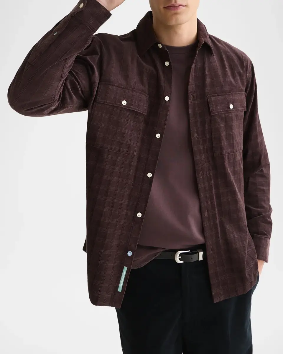 Scotch & Soda Men's Check Corduroy Shirt | Thumbnail 4 Scotch & Soda Men's Check Corduroy Shirt | Thumbnail 4