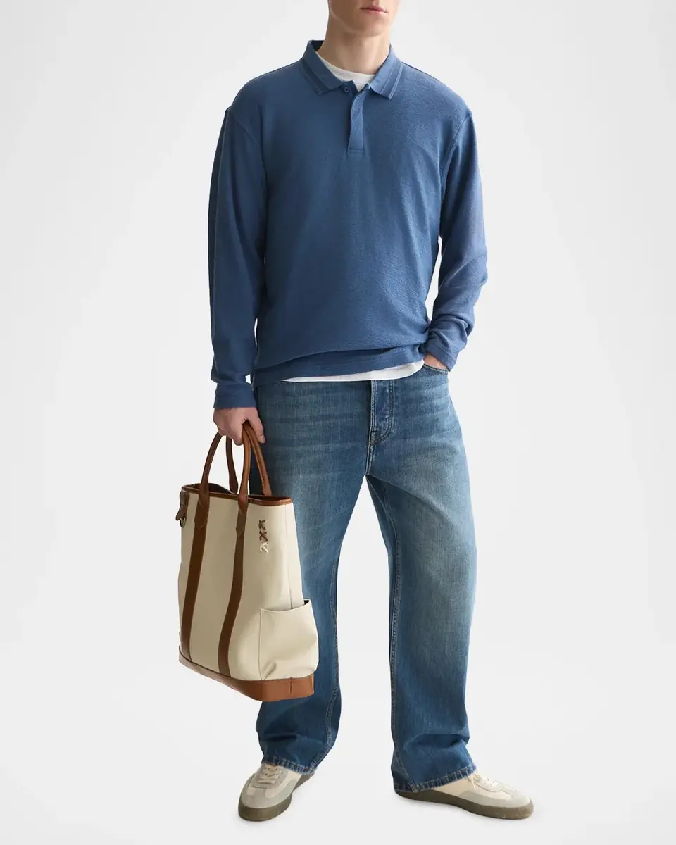 Scotch & Soda Men's Cotton Long-Sleeve Polo Shirt | Thumbnail 2 Scotch & Soda Men's Cotton Long-Sleeve Polo Shirt | Thumbnail 2