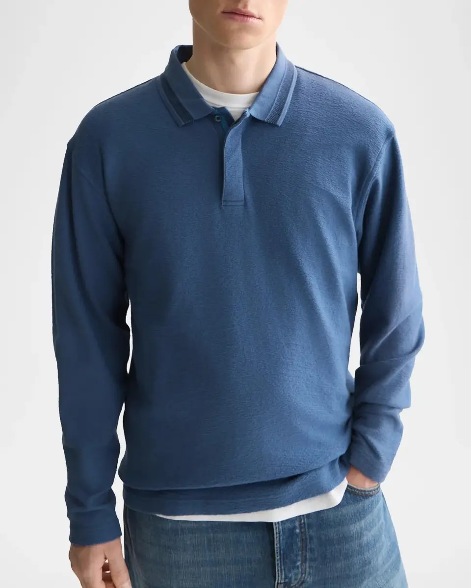 Scotch & Soda Men's Cotton Long-Sleeve Polo Shirt | Thumbnail 4 Scotch & Soda Men's Cotton Long-Sleeve Polo Shirt | Thumbnail 4