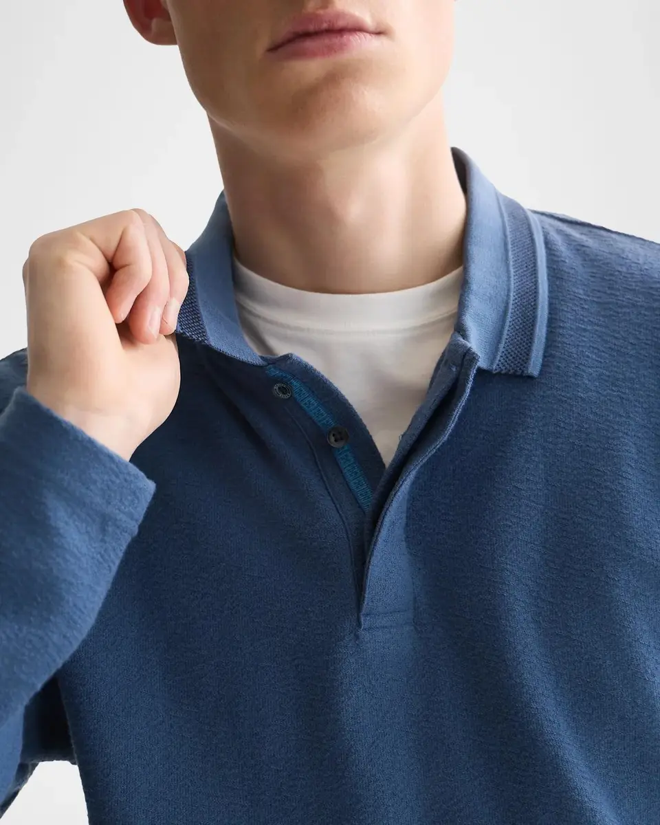 Scotch & Soda Men's Cotton Long-Sleeve Polo Shirt | Thumbnail 5 Scotch & Soda Men's Cotton Long-Sleeve Polo Shirt | Thumbnail 5