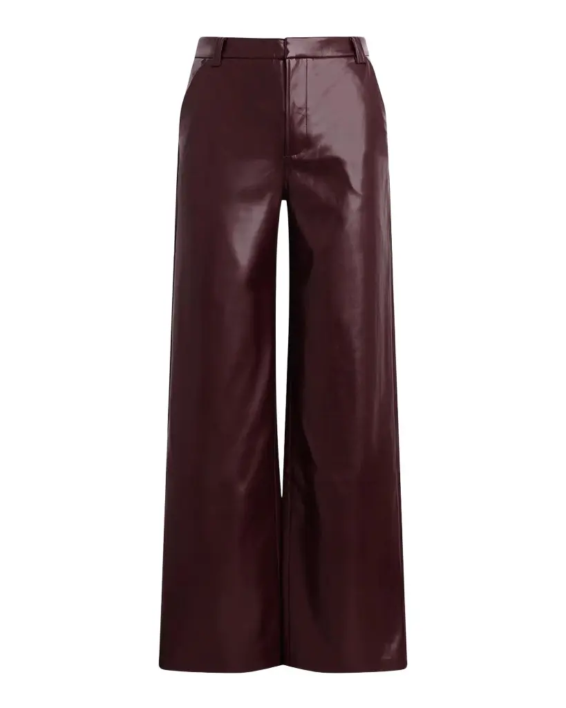 Joe's Jeans Mia Faux-Leather High-Rise Wide-Leg Trousers