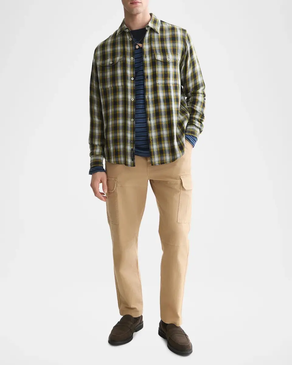Scotch & Soda Men's Plaid Double-Face Flannel Cotton Shirt | Thumbnail 2 Scotch & Soda Men's Plaid Double-Face Flannel Cotton Shirt | Thumbnail 2