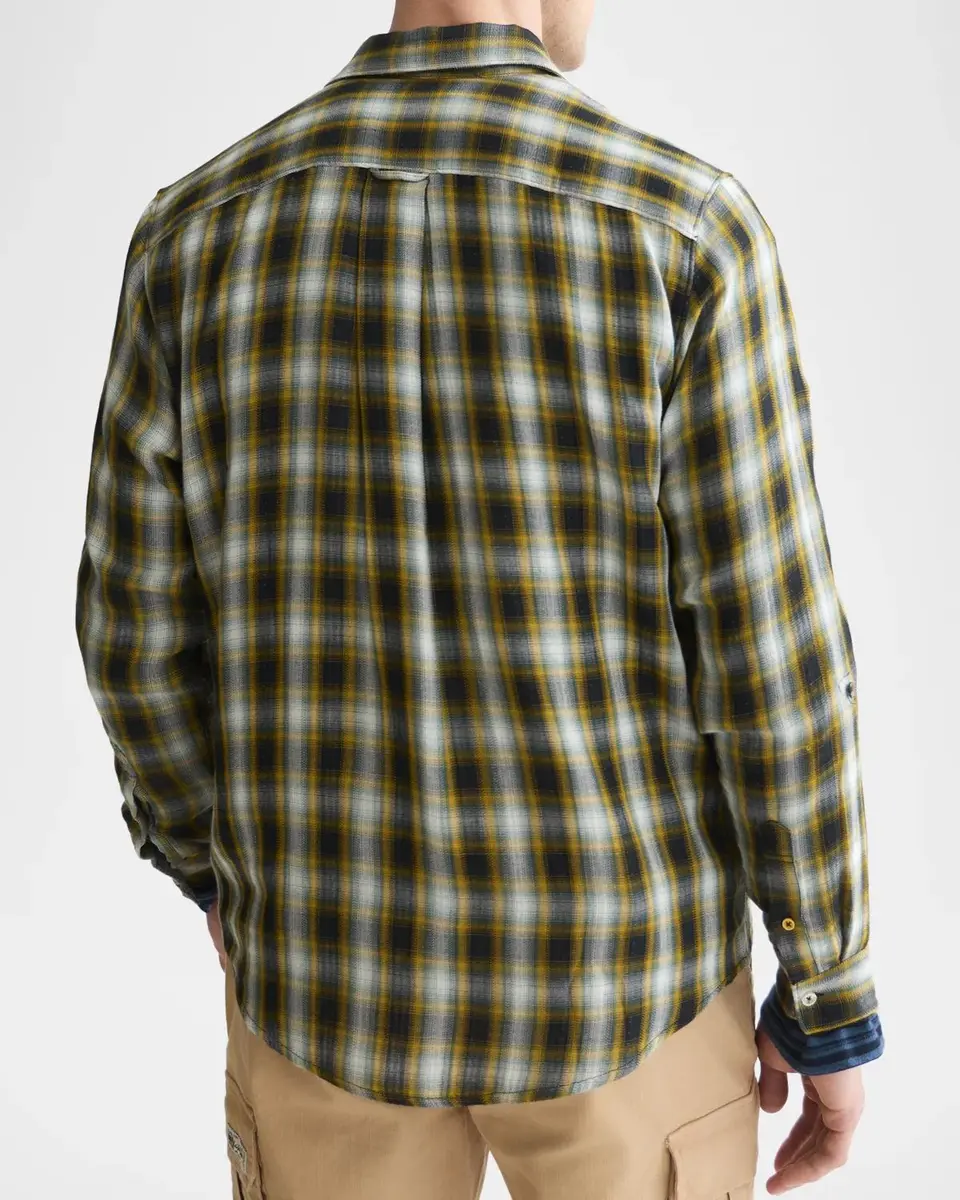 Scotch & Soda Men's Plaid Double-Face Flannel Cotton Shirt | Thumbnail 3 Scotch & Soda Men's Plaid Double-Face Flannel Cotton Shirt | Thumbnail 3