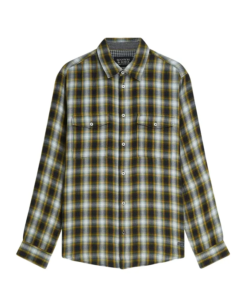 Men's Plaid Double-Face Flannel Cotton Shirt Men's Plaid Double-Face Flannel Cotton Shirt