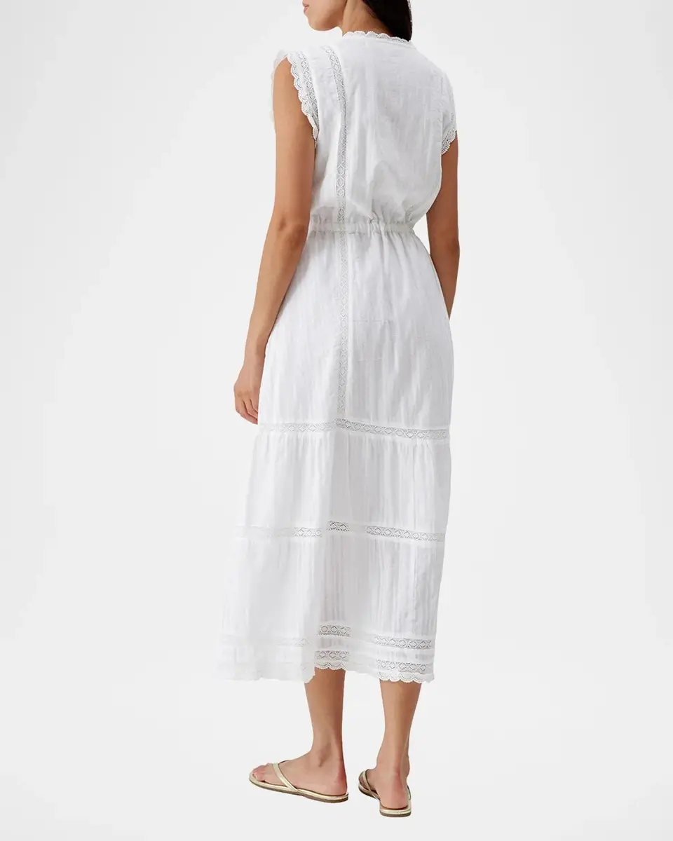 Melissa Odabash Raffie Lace-Trim Gauze Maxi Dress | Thumbnail 3