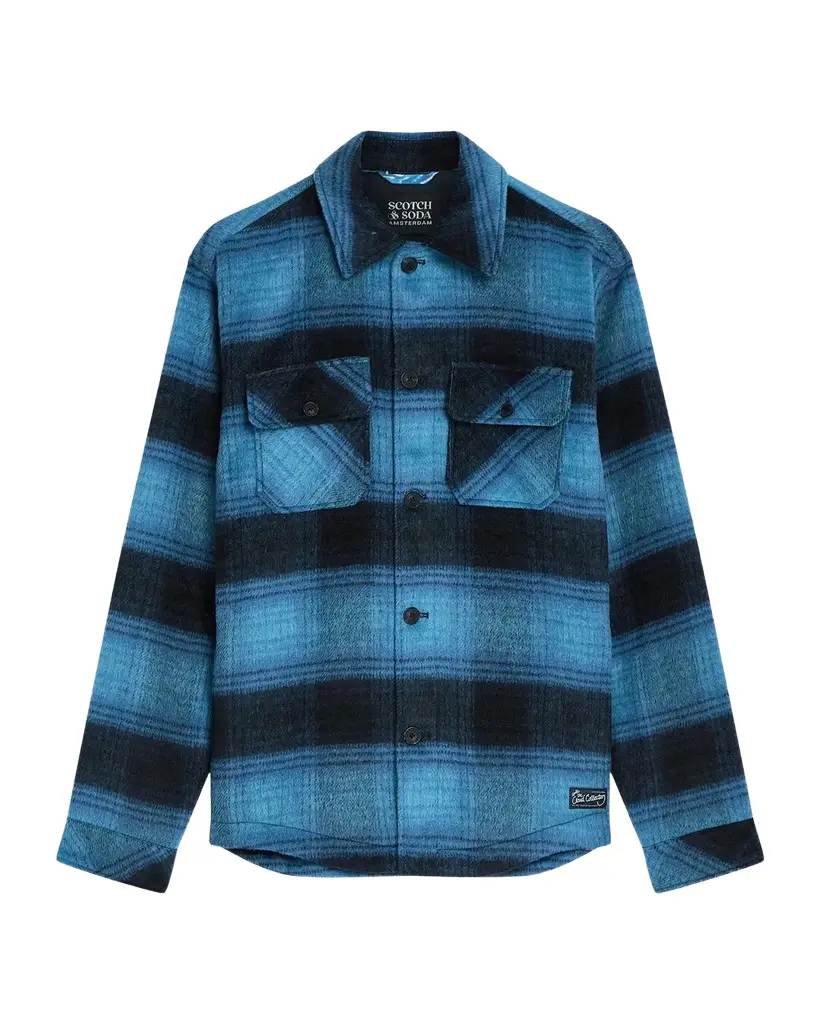Men's Plaid Wool-Blend Shirt Men's Plaid Wool-Blend Shirt
