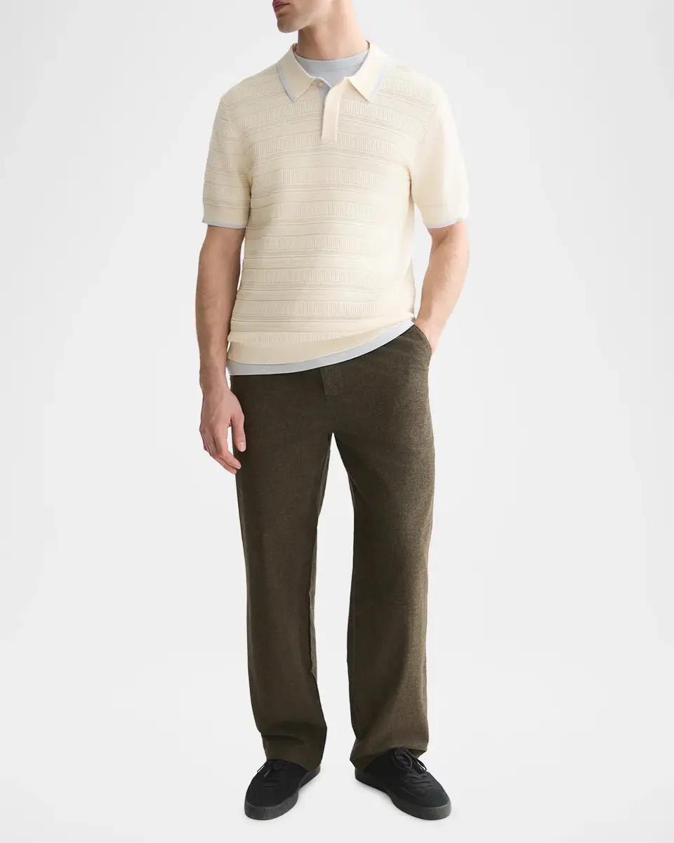Scotch & Soda Men's Structured Knit Tipped Polo Shirt | Thumbnail 2 Scotch & Soda Men's Structured Knit Tipped Polo Shirt | Thumbnail 2