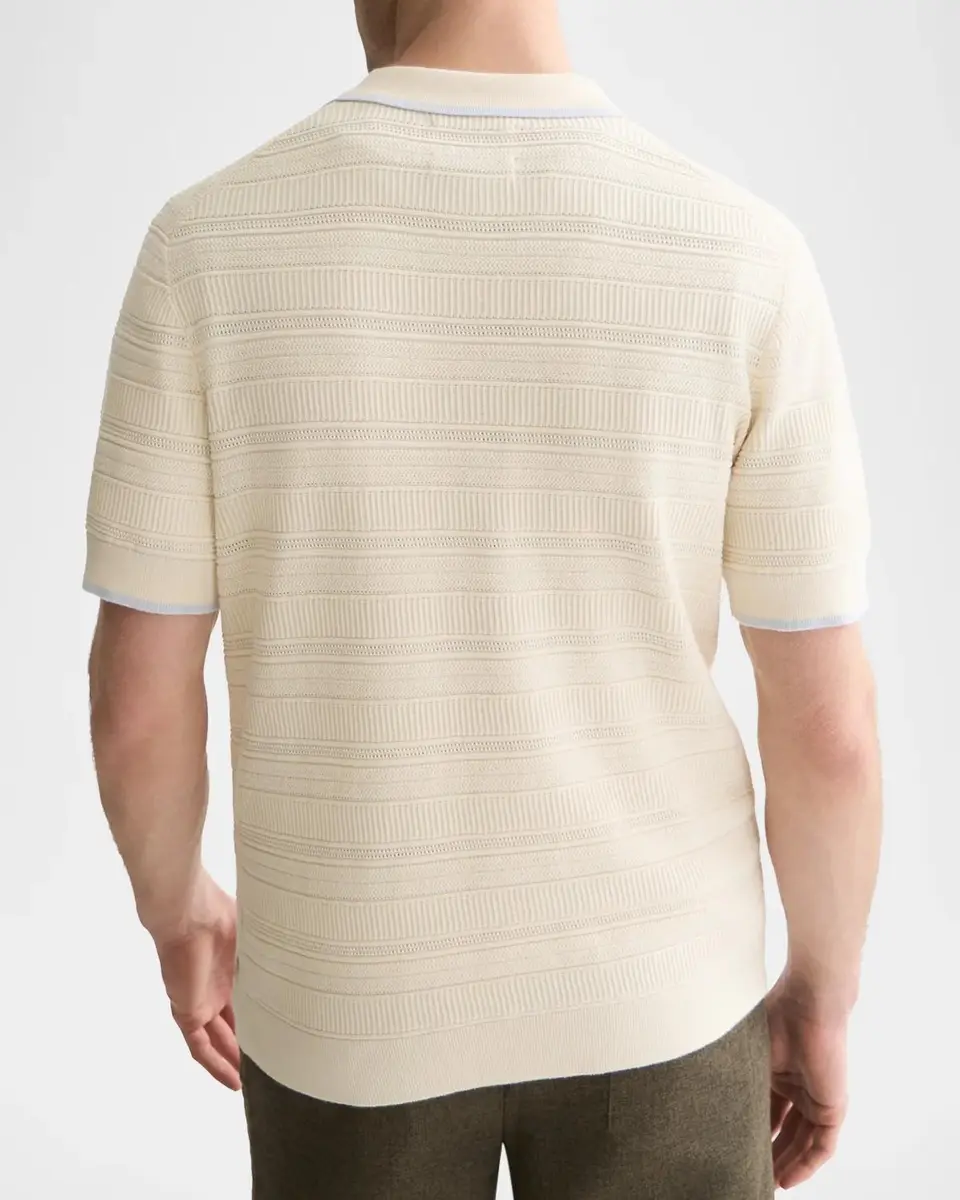 Scotch & Soda Men's Structured Knit Tipped Polo Shirt | Thumbnail 3 Scotch & Soda Men's Structured Knit Tipped Polo Shirt | Thumbnail 3