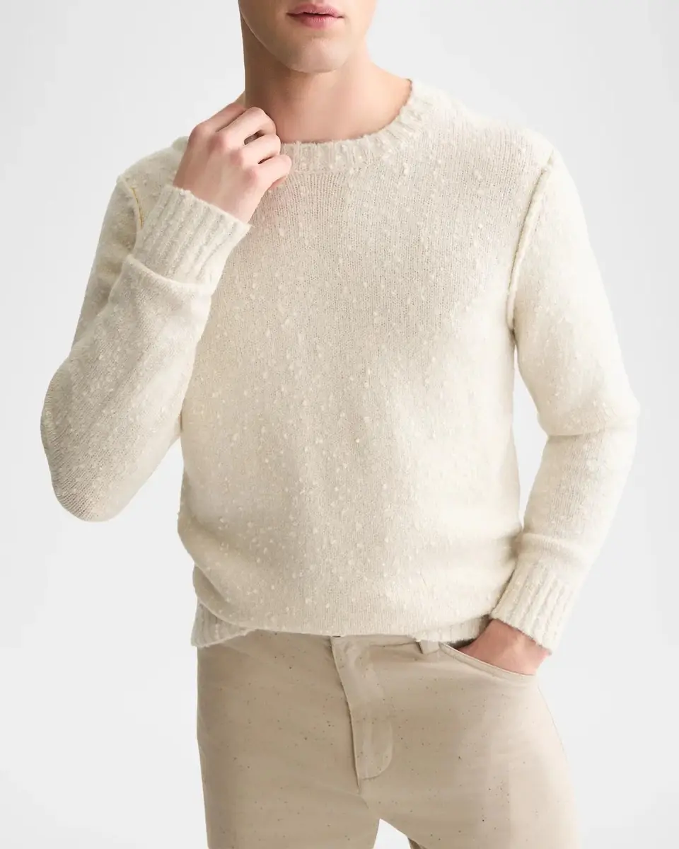 Scotch & Soda Men's Bouclé Crewneck Sweater | Thumbnail 4 Scotch & Soda Men's Bouclé Crewneck Sweater | Thumbnail 4
