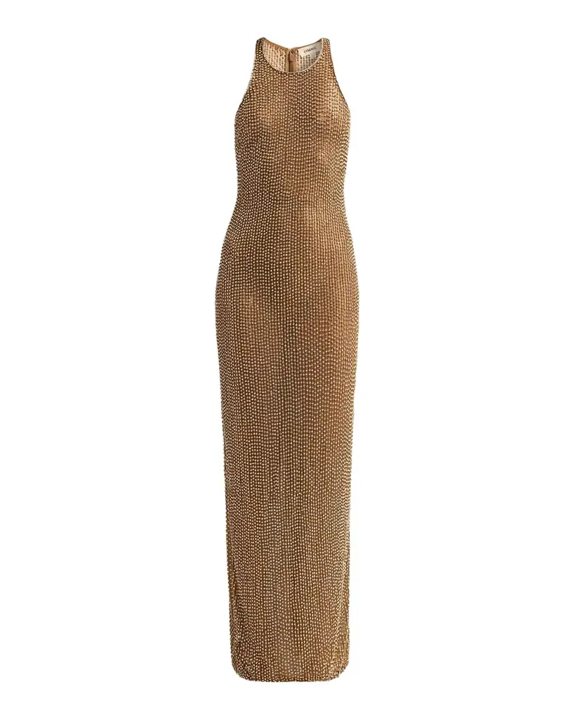 L'Agence Paula Embellished Mesh Gown