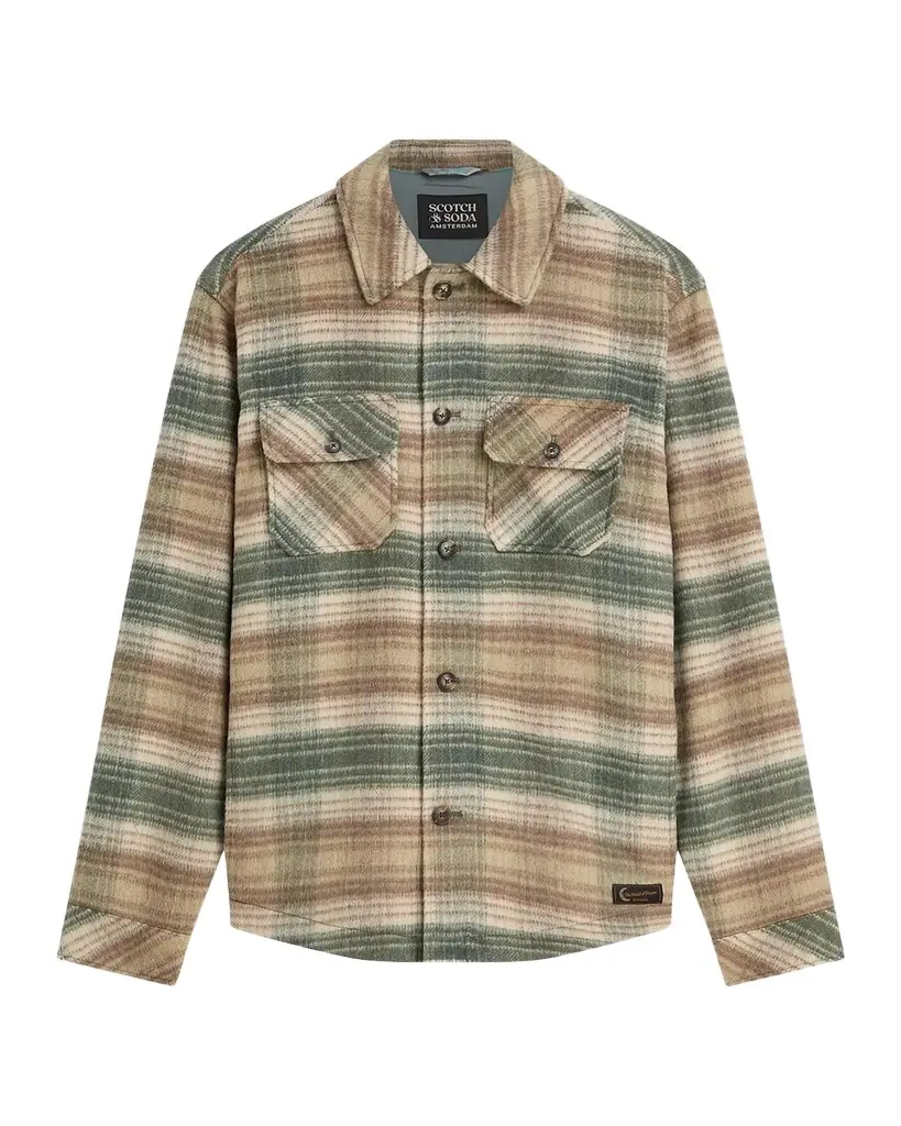 Men's Plaid Wool-Blend Shirt Men's Plaid Wool-Blend Shirt