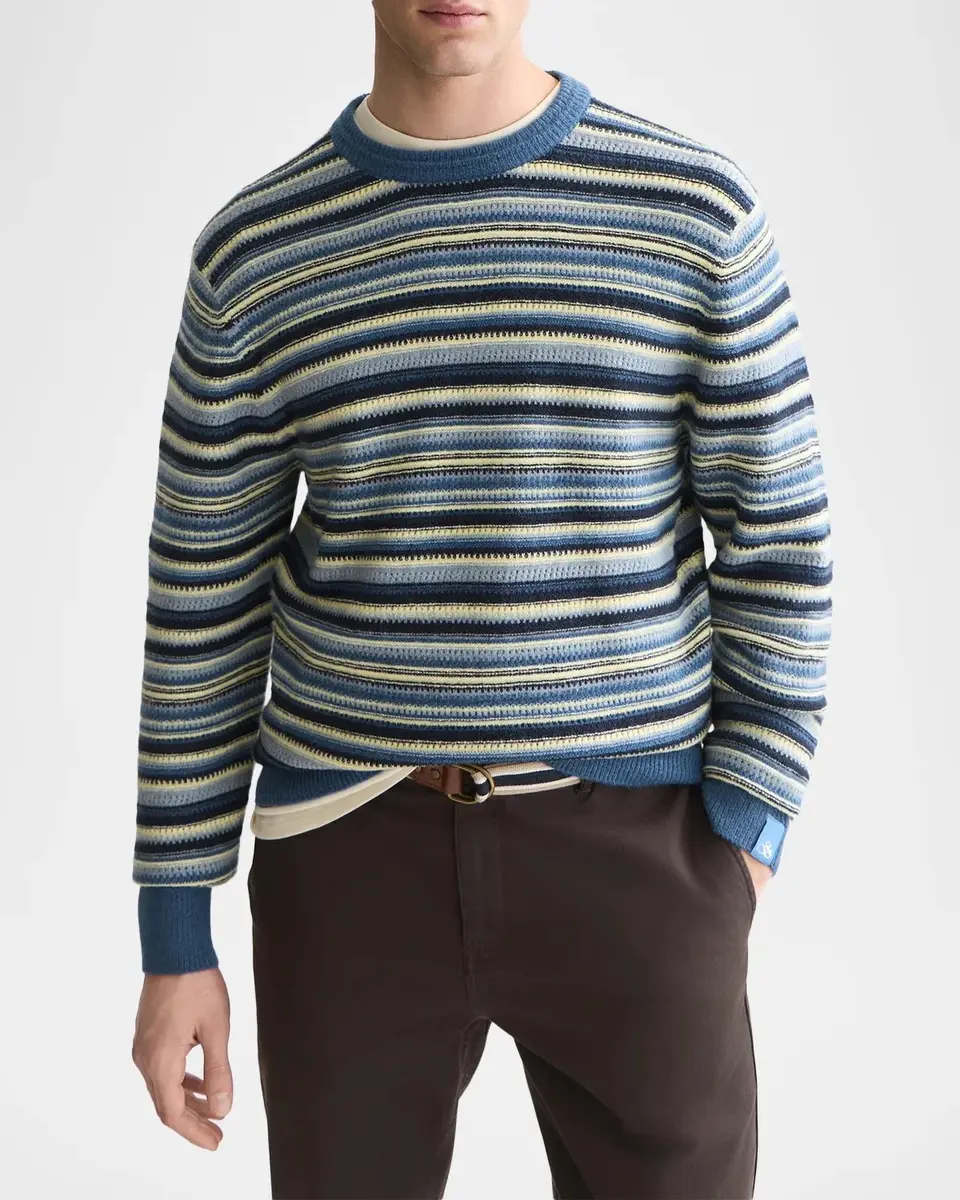 Scotch & Soda Men's Striped Soft-Knit Sweater | Thumbnail 4 Scotch & Soda Men's Striped Soft-Knit Sweater | Thumbnail 4